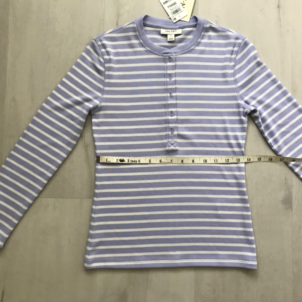 NEW Striped Long Sleeve T-Shirt Top Tee Size Small - Picture 3 of 6
